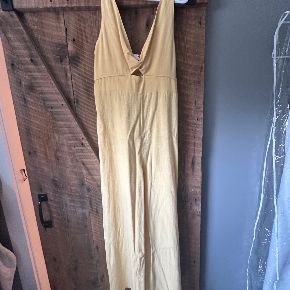 Bright yellow summer jumpsuit